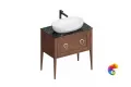 PL.CN.80.1+1\NUT.M Тумба PLAZA Classic NEO напольная 1+1 ящик 80, орех матовый