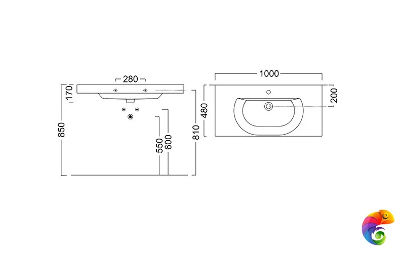 BG.wb.100 Раковина BUONGIORNO 100 с крепежом