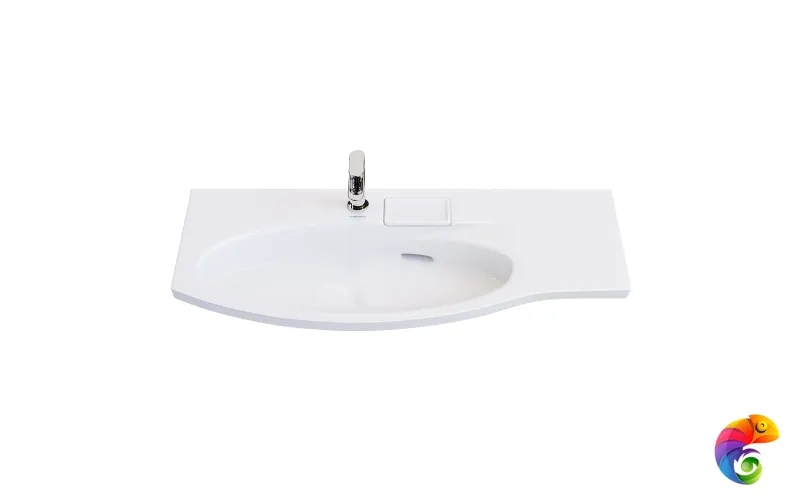 RV.wb.100Lh Раковина RIVA мебельная левая с крепежом 100, белая глянцевая