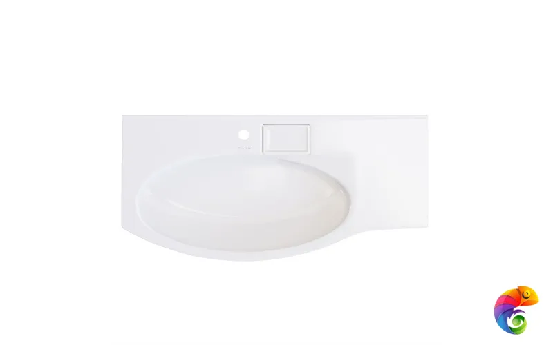 RV.wb.100Lh Раковина RIVA мебельная левая с крепежом 100, белая глянцевая