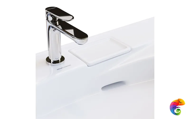 RV.wb.100Lh Раковина RIVA мебельная левая с крепежом 100, белая глянцевая