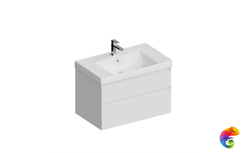 CUB.80.2/WHT.M Тумба CUBO подвесная с ящиками 80, белая матовая