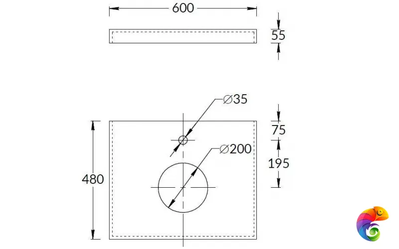 CN60.DD507020R Спец. изделие декоративное из керамогранита Про Чементо 60x48, коричневый тёмный матовый