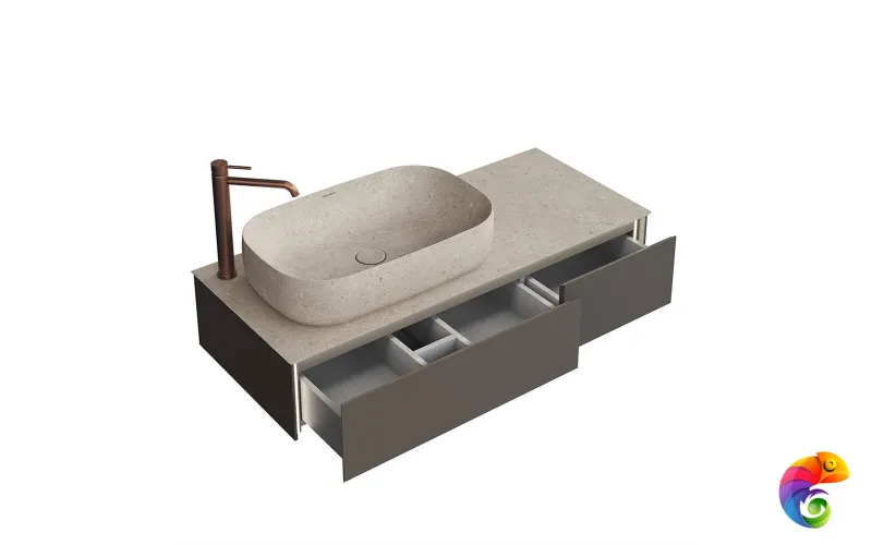 MA.120.2/EGR.M Тумба MAGICA подвесная 120, 2 ящика, вечерний серый матовый