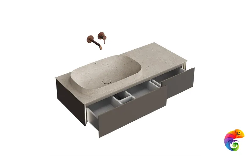 MA.120.2/EGR.M Тумба MAGICA подвесная 120, 2 ящика, вечерний серый матовый