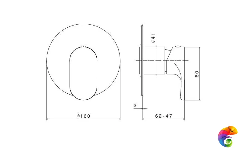 69475EKM.21.018 Встроенный однорычажный смеситель  OLE для душа на 1 поток,  хром