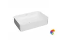 PLR.wb.55q Раковина PLAZA накладная 55, прямоугольная, белая глянцевая