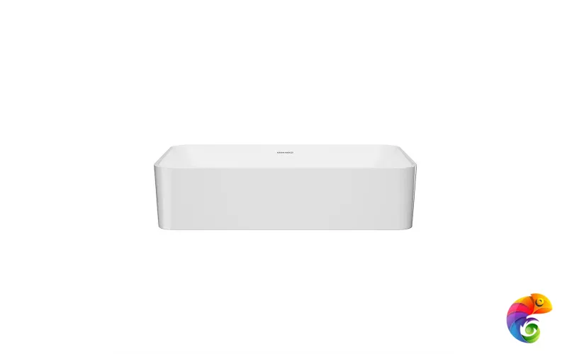 PLR.wb.55q Раковина PLAZA накладная 55, прямоугольная, белая глянцевая