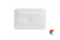 PLR.wb.55q Раковина PLAZA накладная 55, прямоугольная, белая глянцевая