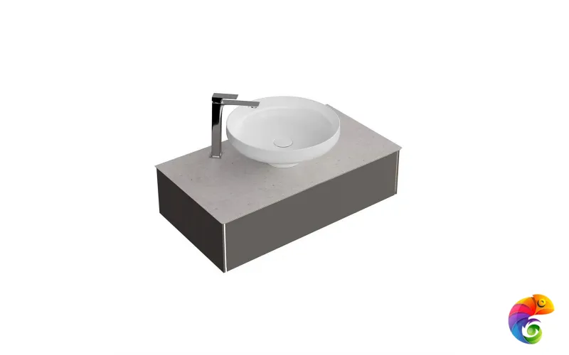 SG519920RL90Ta2 Спец. изделие декоративное для накладных раковин SAFI Риккарди 90 см, серый светлый матовый