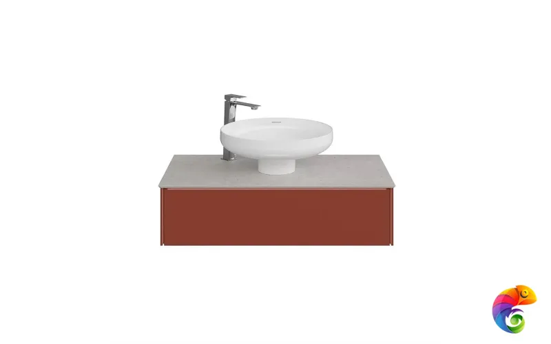 SG519920RL90Ta2 Спец. изделие декоративное для накладных раковин SAFI Риккарди 90 см, серый светлый матовый