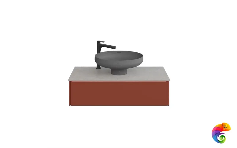 SG519920RL90Ta2 Спец. изделие декоративное для накладных раковин SAFI Риккарди 90 см, серый светлый матовый