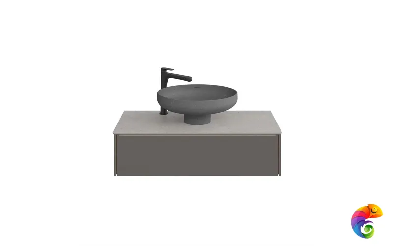 SG519920RL90Ta2 Спец. изделие декоративное для накладных раковин SAFI Риккарди 90 см, серый светлый матовый