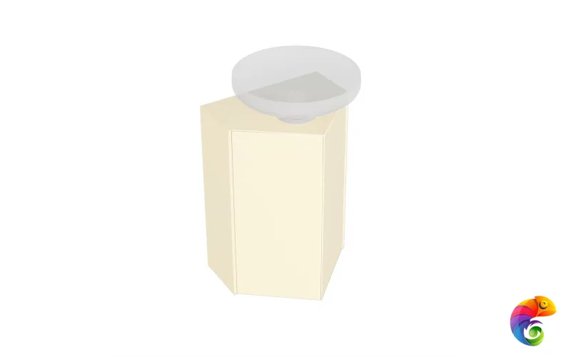 KMCACb50MBt0 Тумба-модуль CARAVAN под раковину со столешницей без боковин, подвесная 50, push, сливочная матовая