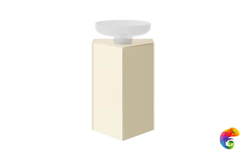 KMCACb50MBt0 Тумба-модуль CARAVAN под раковину со столешницей без боковин, подвесная 50, push, сливочная матовая