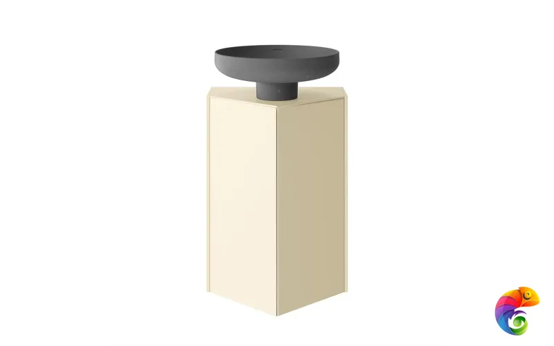 KMCACb50MBt0 Тумба-модуль CARAVAN под раковину со столешницей без боковин, подвесная 50, push, сливочная матовая