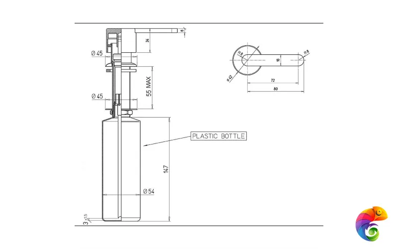 LO.dis.02\CR Дозатор LOGICA для мыла встраиваемый, хром