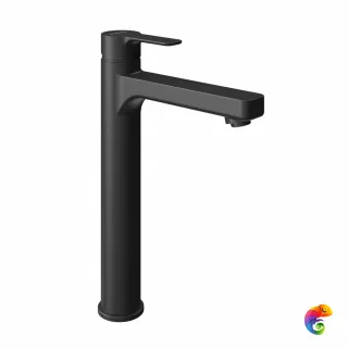 P4YO205LLZNKM Смеситель Sonata/Соната высокий для раковины без донного клапана, черный матовый