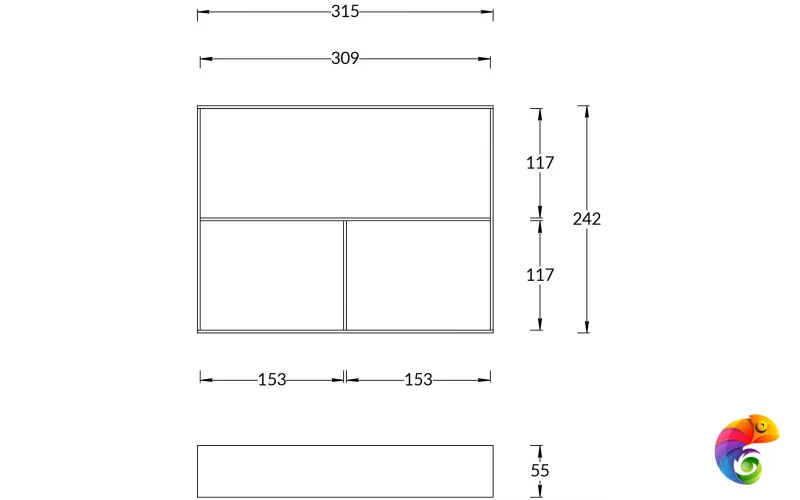 AN.ORG.KM.TR Органайзер без дна Анголо для мебельных ящиков, прозрачный