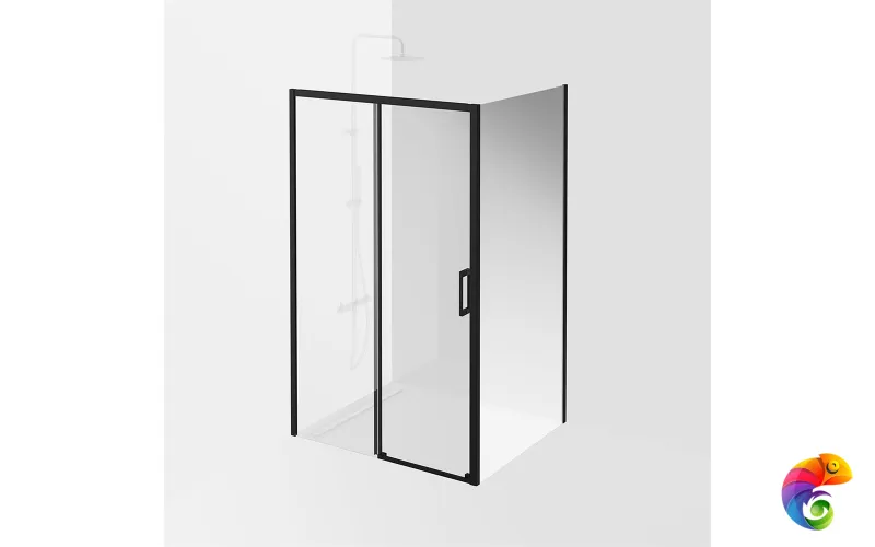 VE.120.SD.BLK.M Душевая дверь VETRO, раздвижная, 120х195, матовый черный