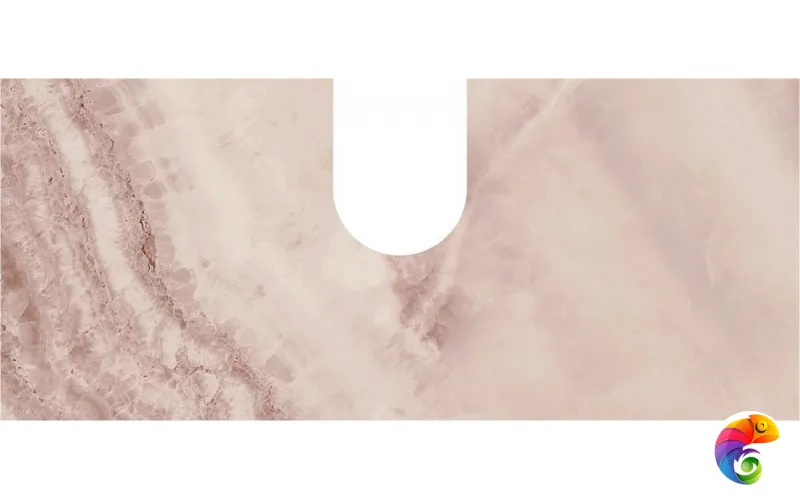 COb.VT278\56 Спец.дек.изделие CONO (задняя стенка) из Onice розовый 55, с вырезом под сифон