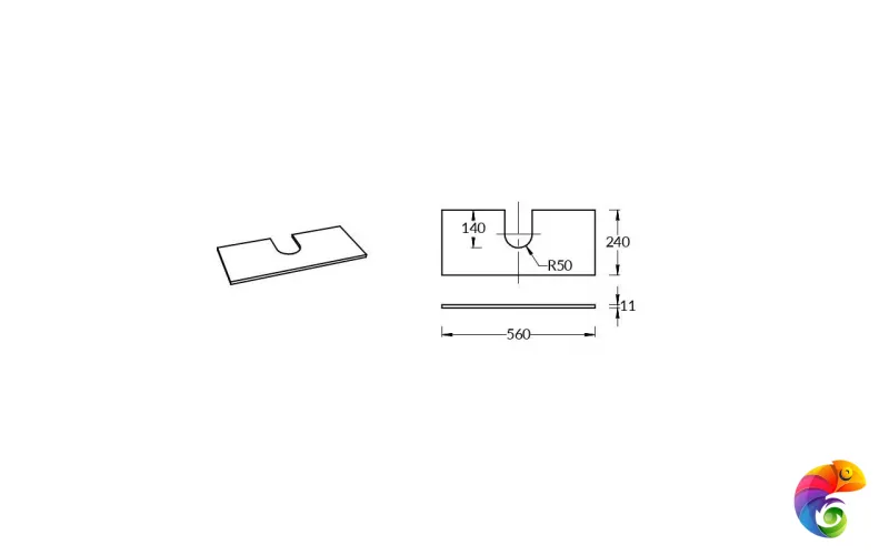 COb.VT278\56 Спец.дек.изделие CONO (задняя стенка) из Onice розовый 55, с вырезом под сифон