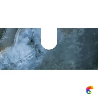 COb.VT277\56 Спец.дек.изделие CONO (задняя стенка) из Onice синий 55, с вырезом под сифон