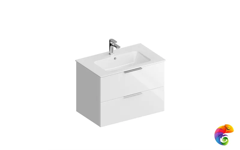 PI.F.75\WHT Тумба PIANO Forte подвесная 75 см, 2 ящика, белый глянцевый