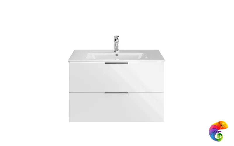 PI.F.85\WHT Тумба PIANO 85 см, 2 ящика, белый глянец