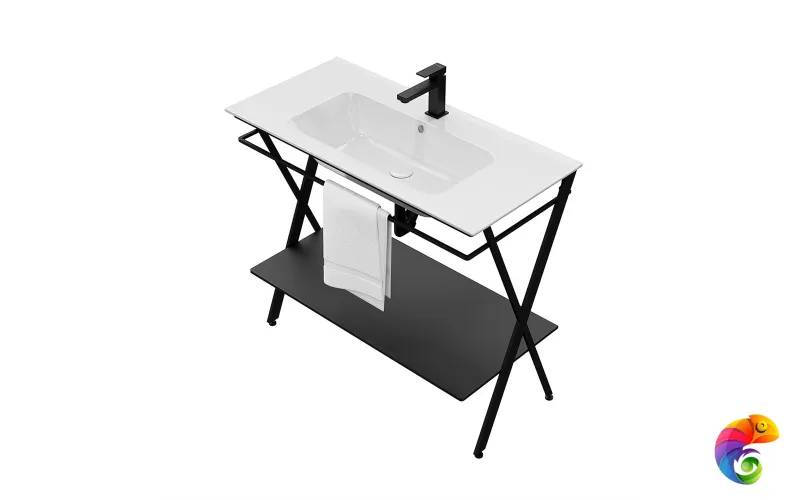 PIA.N.95\BLK Металлическая структура PIANO Next напольная 95, черная матовая