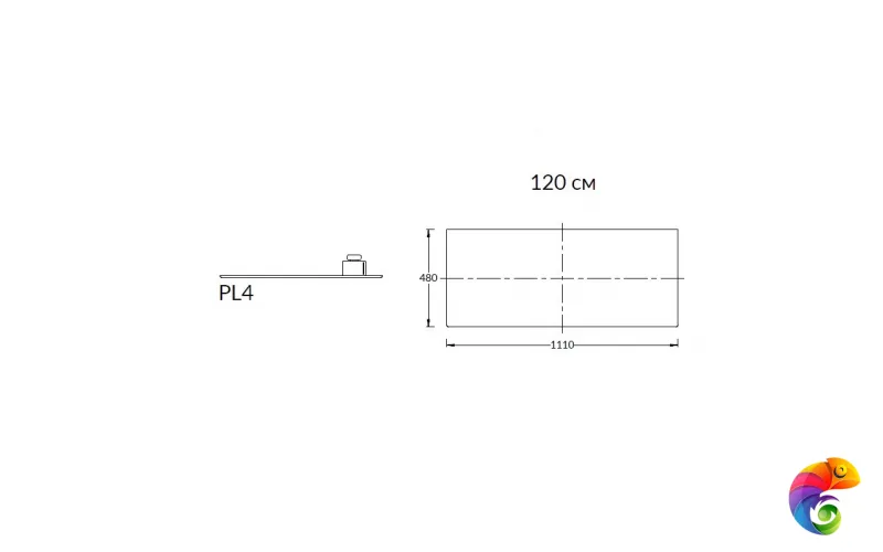 PL4.DD500600R\120 Спец. изделие без отверстий 120 см Про Дабл антрацит