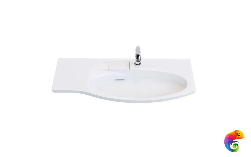 RV.wb.100Rh Раковина RIVA мебельная правая с крепежом 100, белая глянцевая