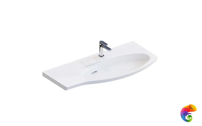 RV.wb.100Rh Раковина RIVA мебельная правая с крепежом 100, белая глянцевая