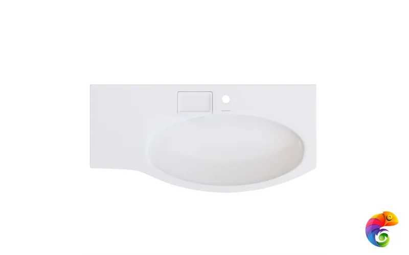 RV.wb.100Rh Раковина RIVA мебельная правая с крепежом 100, белая глянцевая