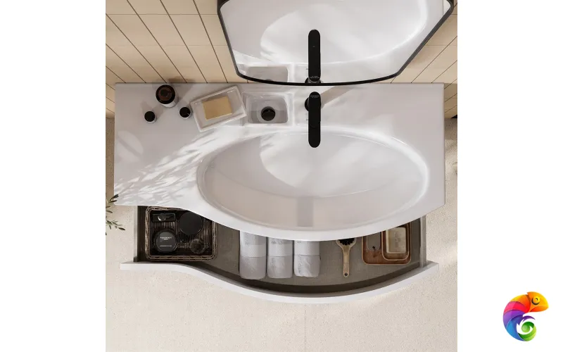 RV.wb.100Rh Раковина RIVA мебельная правая с крепежом 100, белая глянцевая