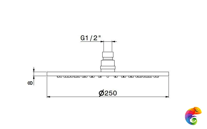 27747KM.21.018 Круглая душевая лейка OLE, хром