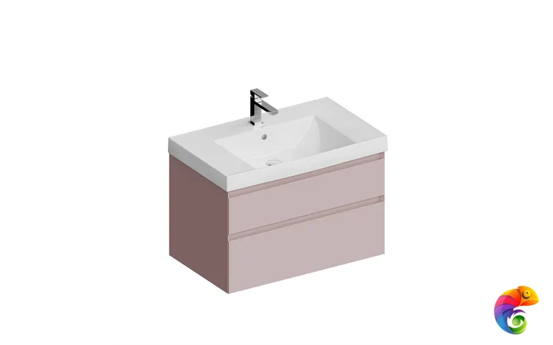 CUB.80.2/MAL Тумба CUBO подвесная с ящиками 80, мальва матовая