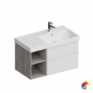 CUB.90Rh/WHT.M Тумба CUBO правая подвесная с ящиками 90, белая матовая