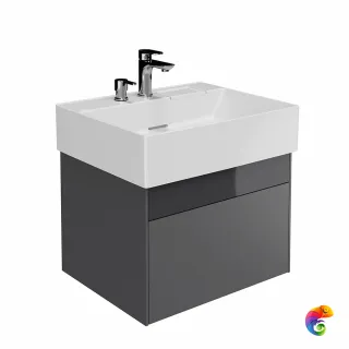 LOG.60.2/ST Тумба LOGICA подвесная 2 ящика 60 см, стальной серый