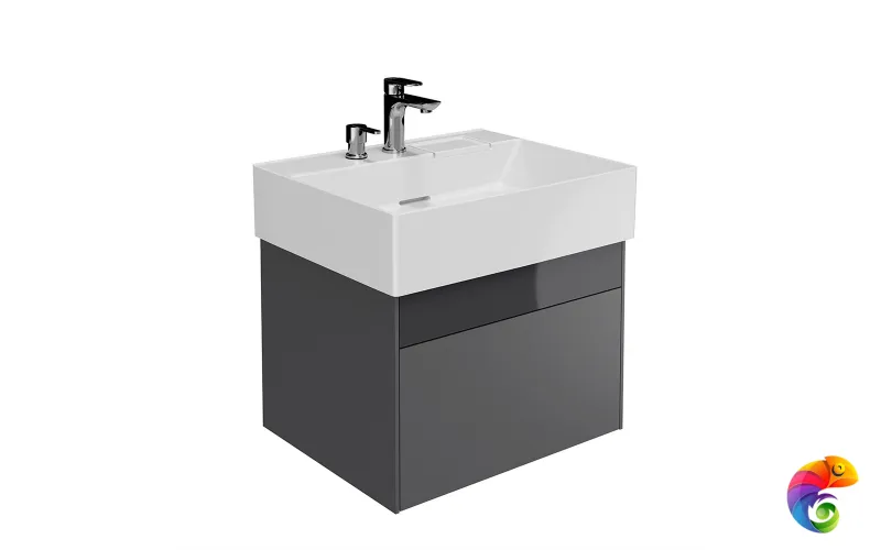 LOG.60.2/ST Тумба LOGICA подвесная 2 ящика 60 см, стальной серый