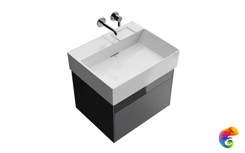 LOG.60.2/ST Тумба LOGICA подвесная 2 ящика 60 см, стальной серый