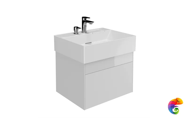 LOG.60.2/WHT Тумба LOGICA подвесная 2 ящика 60 см, белоснежный