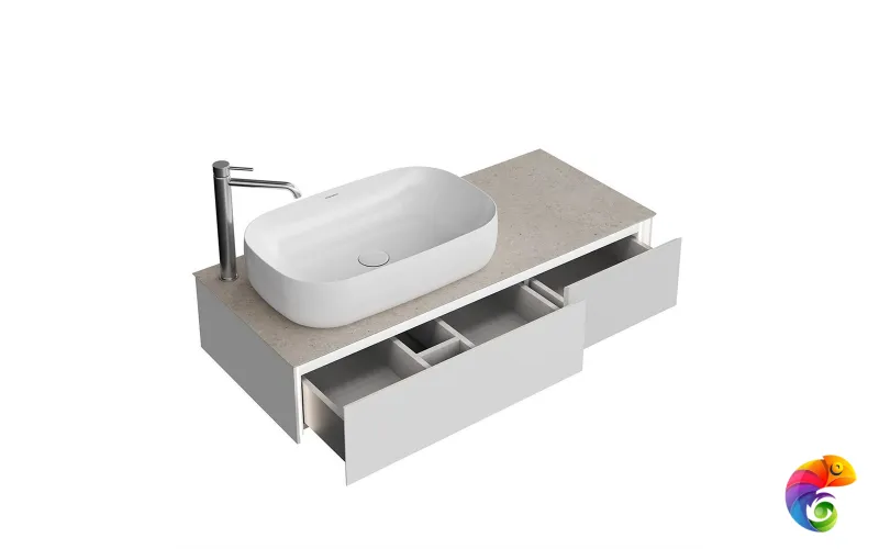 MA.120.2/MGR.M Тумба MAGICA подвесная 120, 2 ящика, утренний серый матовый