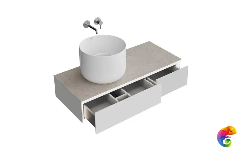 MA.120.2/MGR.M Тумба MAGICA подвесная 120, 2 ящика, утренний серый матовый