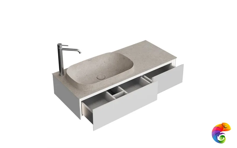 MA.120.2/MGR.M Тумба MAGICA подвесная 120, 2 ящика, утренний серый матовый