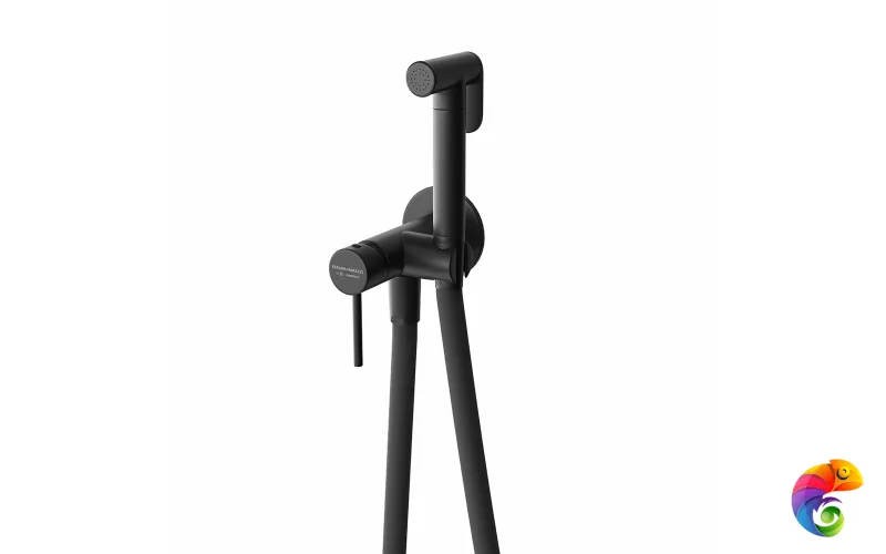 886KM.01.093 Смеситель с гигиеническим душем встроенного монтажа, матовый чёрный