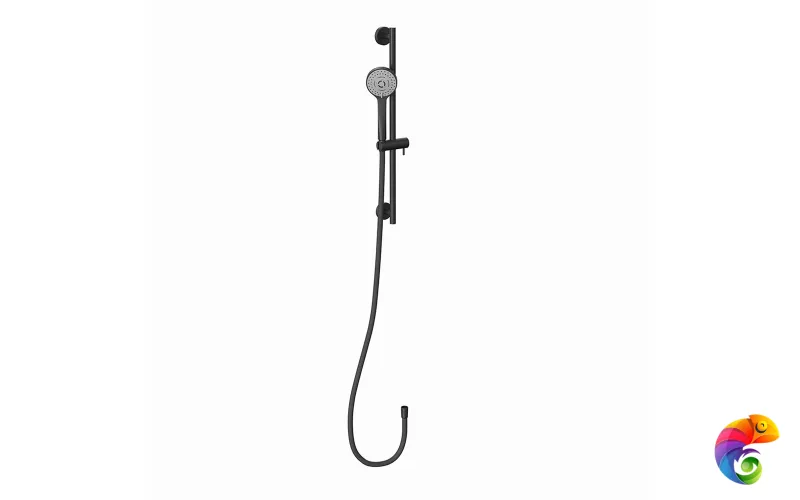 69457KM.01.093 Душевая стойка OLE c ручной круглой  лейкой  и шлангом, без выхода для подачи воды, черный матовый