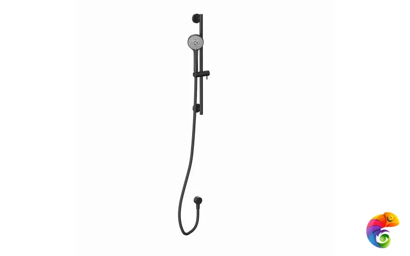 69457KM.01.093 Душевая стойка OLE c ручной круглой  лейкой  и шлангом, без выхода для подачи воды, черный матовый