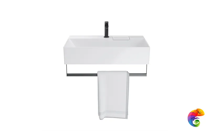 LO.trl.70\BLK.M Держатель для полотенец к раковинам LOGICA 70 с крепежом, черный матовый