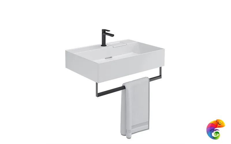 LO.trl.70\BLK.M Держатель для полотенец к раковинам LOGICA 70 с крепежом, черный матовый